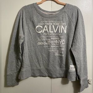 Calvin Klein Performance Heather Gray Sweater Top